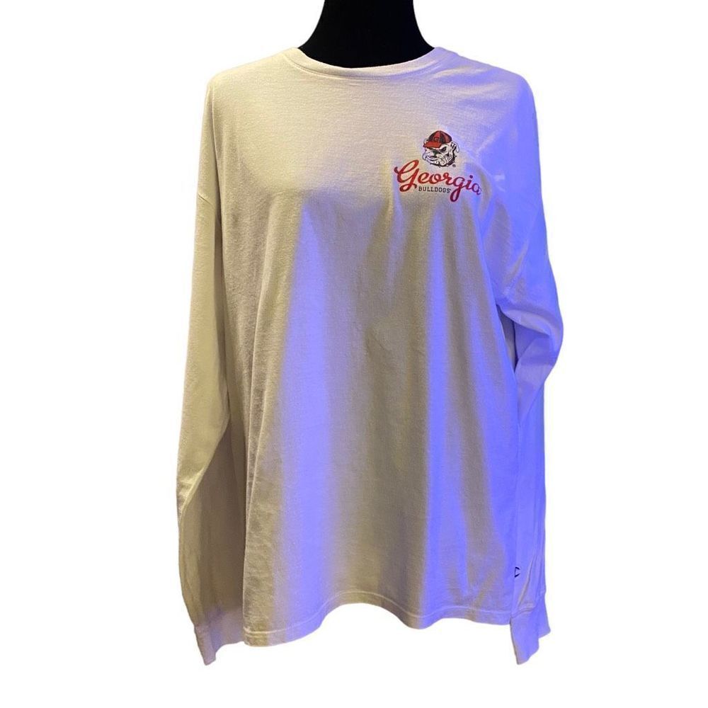 Champion White Long Sleeve University‎ of Georgia UGA T-Shirt Size Large